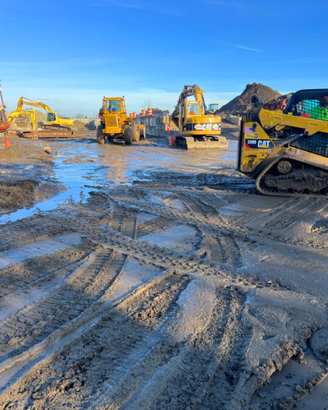 Heavy equipment on a working site